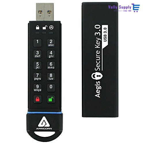 Apricorn Aegis Secure Key - USB 3.0 Flash Drive、 ASK-256-240GB 暗号化USBメモリ MM1278 ASK3-240GB
