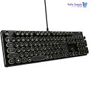 HKW タイプライター風メカニカルキーボード 青軸 JIS規格 109キー USB有線 日本語キーボード (アンティーク)