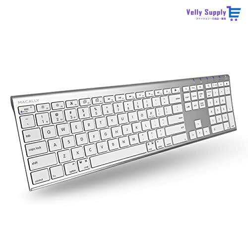 Macally ACEBTKEY-US ultraslim Bluetooth Keyboard for Mac PC iOS and Android US QWERTY Key Cap La..