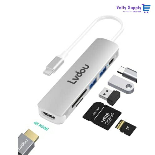 USB C nu A_v^ 6-in-1 Lvdou }`|[g USB nu Type-C 85W PD[d 4K HDMI Micro SD / SDJ[h[_[ USB-C A_v^ MacBook Pro 13 14 15