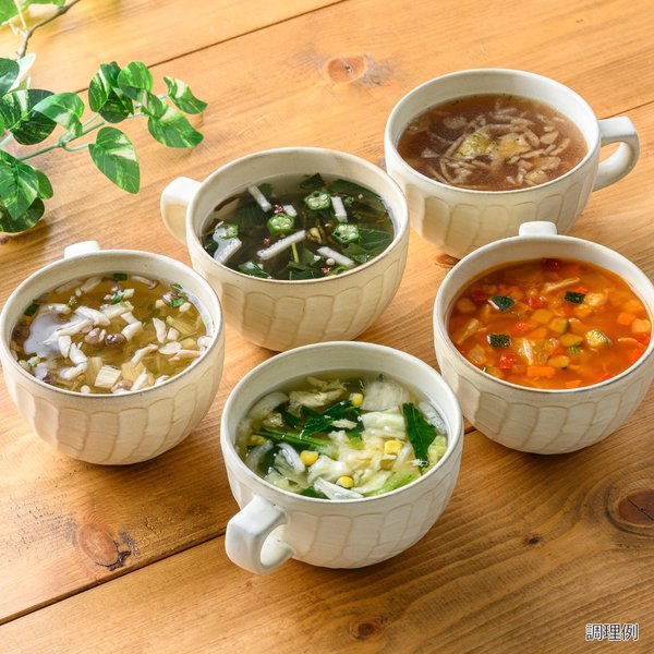 アスザックフーズ 野菜ときのこが摂れるフリーズドライ人気スープセット20食（5種） お弁当に 朝食に インスタント 即席 常温保存 セット買い vellysupply-10088409 VellySupply サンプル画像2