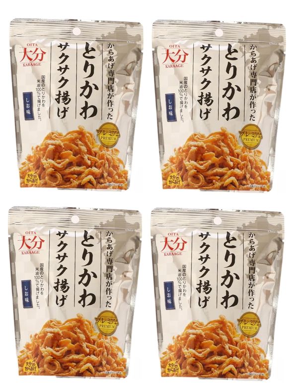 大分からあげ プレミアム とりかわサクサク揚げ しお味 30g×4袋 おつまみ おやつ スナック からあげ専門店 vellysupply-10088051 VellySupply パッケージ画像