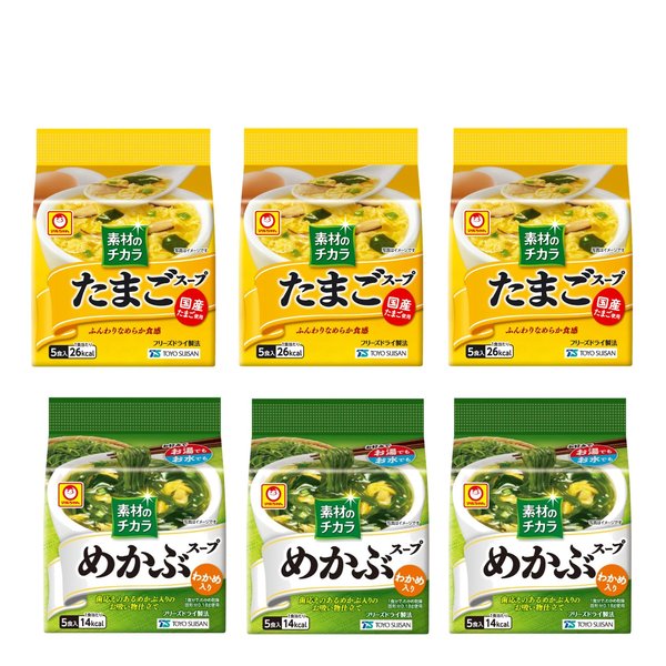 Rakuten - 東洋水産 セット商品マルちゃん 素材の力 たまご&めかぶ 2種アソート(たまごスープ 3個 めかぶスープ3個)