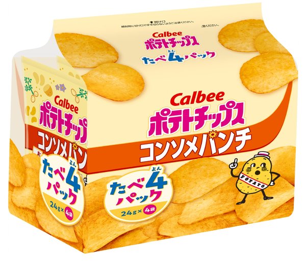 カルビー ポテトチップスコンソメパンチたべよんパック 96g×8袋