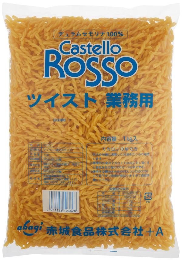 乐天商城 - 赤城食品キャステロロッソツイストマカロニ1KG業務用(ゆで時間約6~7分) ×3個
