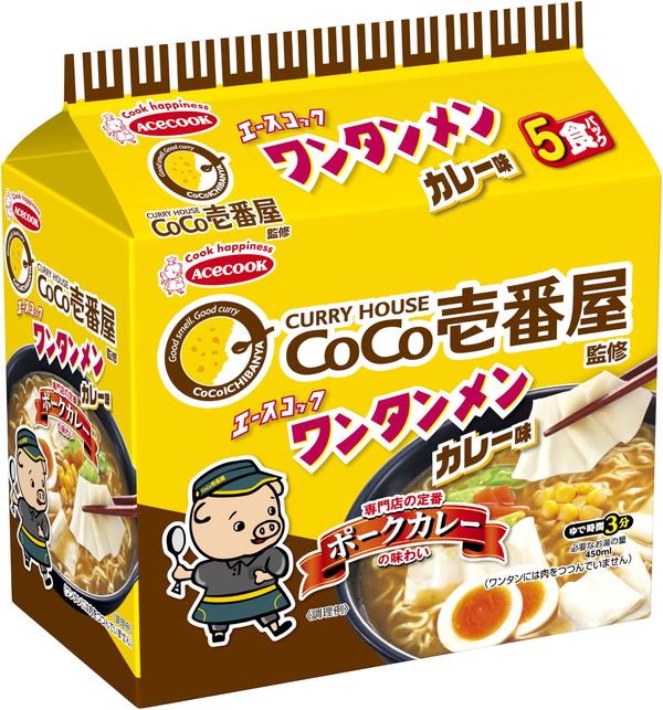 Rakuten - エースコック (袋)ワンタンメン COCO壱番屋監修 カレー味 5食パック ×6個