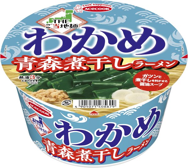 エースコック THEご当地麺×わかめ 青森煮干しラーメン 71g ×1...(4.0)