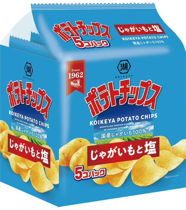 湖池屋 5個パック ポテトチップス じゃがいもと塩 125g(25g×5袋)?6袋