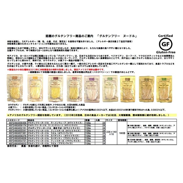 小林生麺 グルテンフリーヌードル フィットチーネ(ホワイトライス) 128g×24袋 vellysupply-10091640 VellySupply サンプル画像2