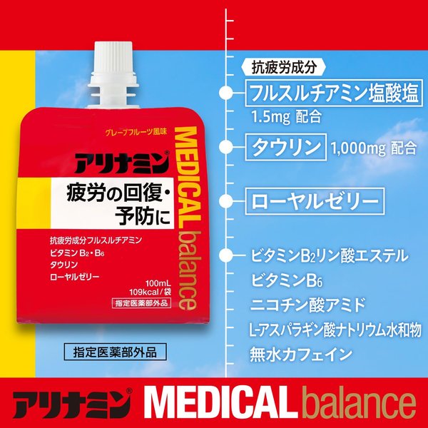 アリナミンメディカルバランス グレープ風味 100mLx6本x6指定医薬部外品 疲労の回復・予防 栄養補給 トレーニング 登山 ゴルフ 行動食 ジム 防災 備蓄 熱中症対策 vellysupply-10092496 VellySupply サンプル画像3