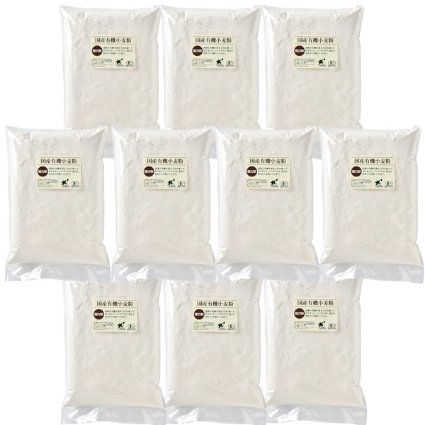 ビオマーケット ビオマルシェ 国産 有機 強力粉 大 1kg x10個セット