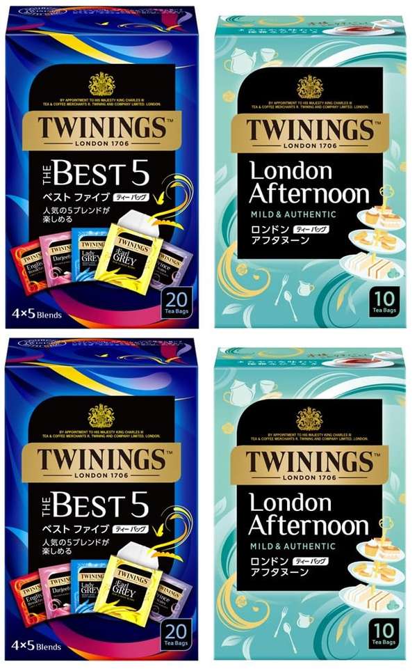 トワイニング ベストアソートセット(ベストファイブ 20Px2・ ロンドンアフタヌーン 10Px2)(計60P)まとめ買い