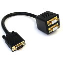 StarTech.com 30cm VGAスプリッタ/分配ケーブル 1x VGA(高密度D-Sub15ピン) オス-2x VGA(高密度D-Sub15ピン) メ...