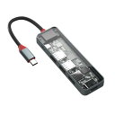 エアリア TypeC接続 多機能マルチアダプター 内部が見えるシースルー構造 HDMI 4K 60Hz USB3.0 3ポート PD 100W対応 SD-CMU...