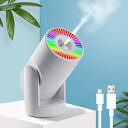 加湿器 小型 卓上 USB給電式 ポータブル 8時間加湿 静音 大容量260ML 180°角度調整 7色LEDライト オフィス 寝室 部屋 車載 空焚き防止 乾...
