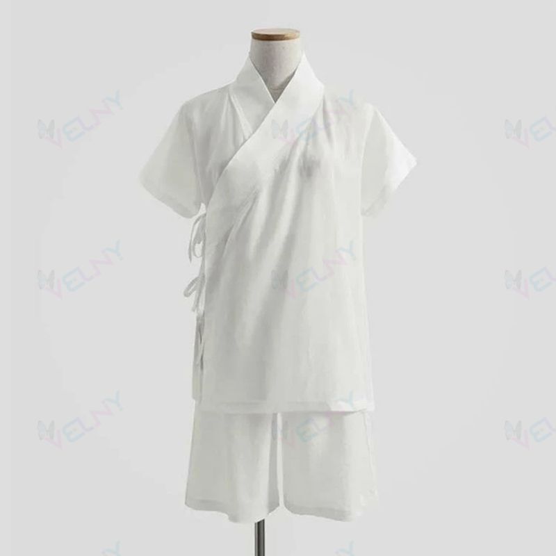 Velnyのさらし ショートパンツ ステテコ レディース 肌襦袢 上下セット 薄手 半 着物 襦袢 肌着 男女兼用 シャツ 襟付き 半襦袢 インナー 衿付き 簡単 半袖 メンズ 白 黒 半襟 春夏秋 半襦袢 和装 浴衣 肌襦袢 衿付き 和装 初心者 女性｜アングル2