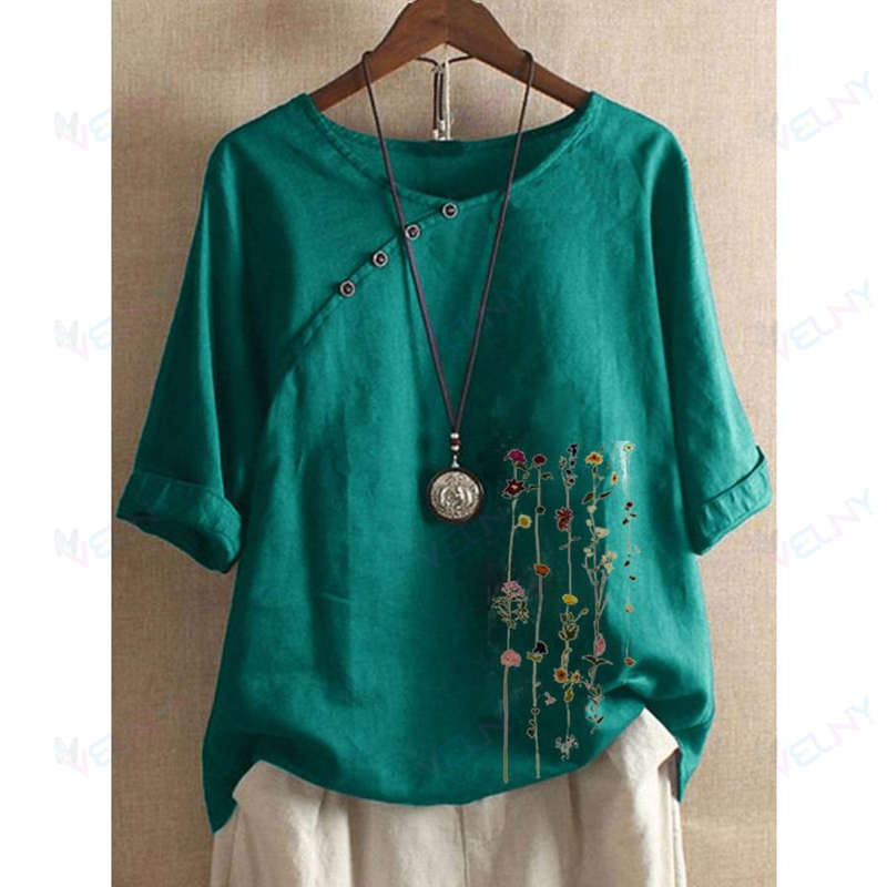 大人気 レディース 半袖Tシャツ プルオーバー プリント 森ガール ラウンドネック コットン100% 吸汗速乾 通気性 涼しい 軽い シンプル おしゃれ カジュアル デイリー 春夏 夏 普段着 2