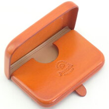 【ペローニ正規輸入品】イタリア・フィレンツェ直輸入総ヌメ革ハンドメイドコインケースPeroni1428OrangeGolddecoration#15/オレンジゴールドデコレーション#15