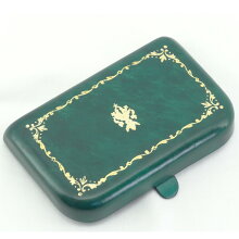【ペローニ正規輸入品】イタリア・フィレンツェ直輸入総ヌメ革ハンドメイドコインケースPeroni1428BriarDarkGreenGolddecoration#15/ブライヤーダークグリーンゴールドデコレーション#15
