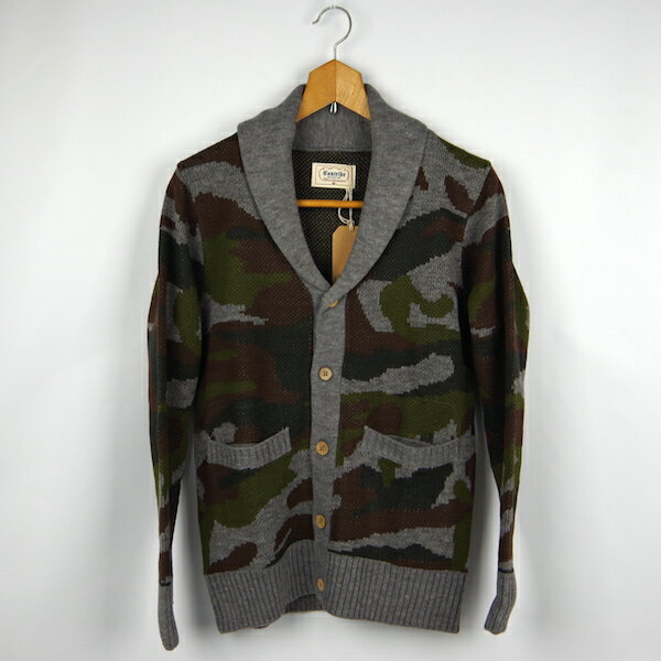【SALE】カモフラショールカラーニット【グレー】メンズ ニット knit ショールカーデ セーター 引き揃えニット カーディガン【M/L】アメカジ【3色展開】...