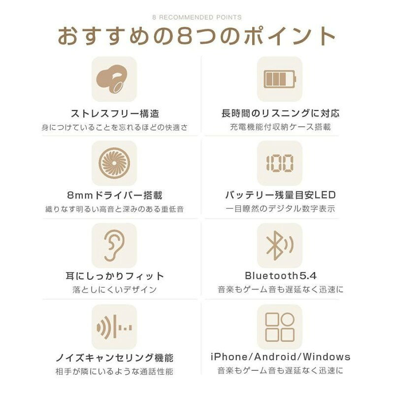 ワイヤレスイヤホン ワイヤレス イヤホン BLUETOOTH5.3 バッテリー残量表示 ブルートゥース 安定装着 軽量 音量調整 iPhone/Android 防水 軽量 ヘッドホン 音漏れ防ぐ 瞬間接続 スポーツ 骨伝導 快適 LED残量表示 iphone マイク 自動ペアリング 送料無料 vender-10000102 VENDER サンプル画像3