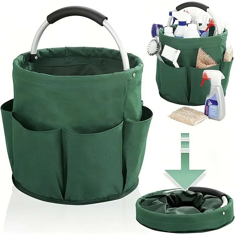 乐天商城 - バスケット スパバッグ 温泉バッグ ピクニックバスケット アウトドア 大容量17L ビーチバスケット 手提げ 丸型 持ち手付き 折りたたみ収納可能 買い物かご ショッピングバスケット ランドリーバスケット 洗面用品 シャワー 買い物 洗濯物収納 作業 バーベキューバスケット