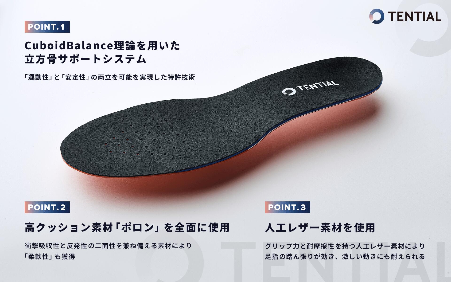 TENTIAL INSOLE テンシャル インソール TENTIAL テンシャル 衝撃吸収 浮き指防止 中敷き 体幹 バランス 姿勢 クッション素材 立ち仕事 足の疲労軽減 扁平足 腰痛 スニーカー メンズ レディース ユニセックス 2