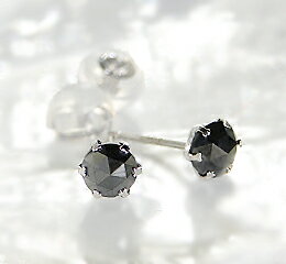 【SOLD OUT】ブラックダイヤモンド 0.5ct スタッドピアス K18WG ホワイトゴールド 品質保証書付 18k 18金 0.5カラット ダイアモンド ローズカット スタッド ピアス ジュエリー アクセサリー