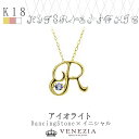 アイオライト ダンシングストーン イニシャルネックレス K18 ペンダント Dancingstone 18k 18金 揺れる 宝石 3月の誕生石