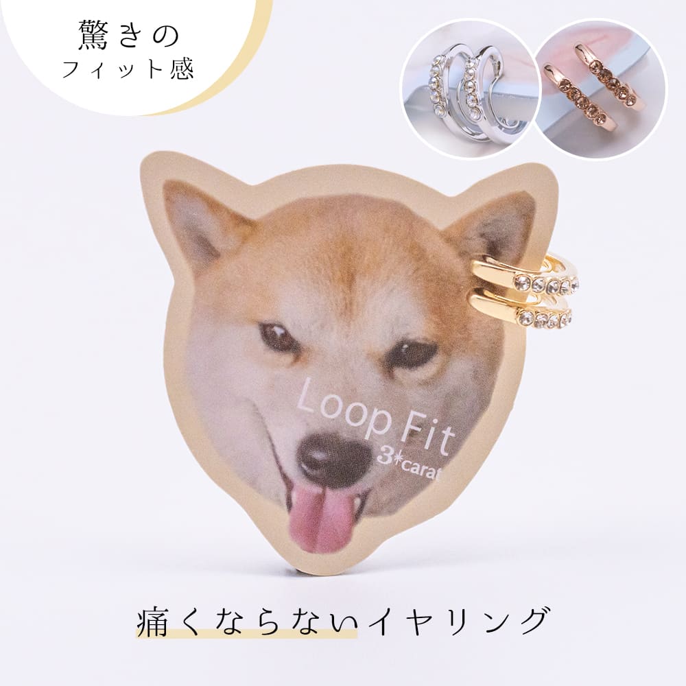 3carat ループフィット 痛くない 挟む イヤリング ノンホールピアス ゴールド ロジウム ピンクゴールド シンプル カラー フープ ニッケルフリー アレル...