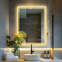 LUVODI 浴室鏡 ledミラー 洗面鏡 LED 壁掛け 洗面台ミラー 女優ミラー くもり止め くもらない 照明付き洗面鏡 おしゃれ 防曇 防水 横掛け 縦掛け 照明付き化粧鏡 洗面所照明 50*70cm