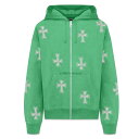 UNKNOWN LONDON / Cross Rhinestone Zip Up Hoodie