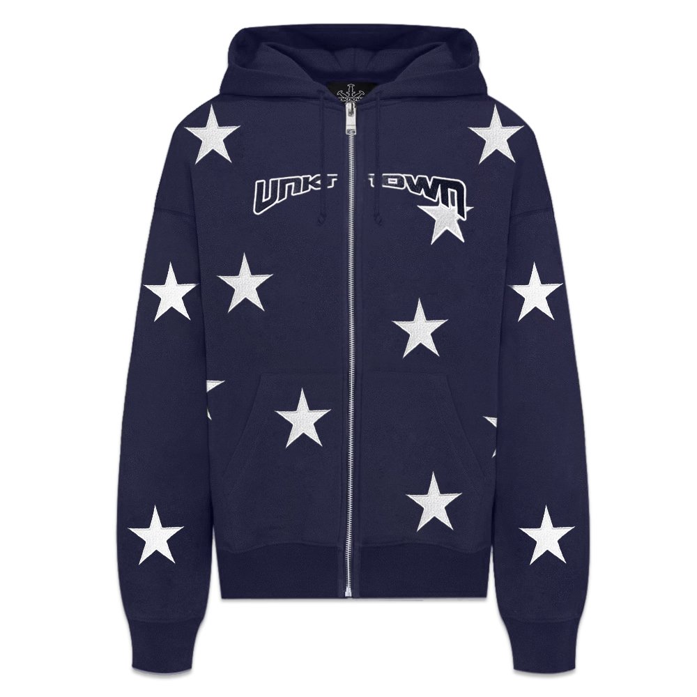 UNKNOWN LONDON / All Over Star Zip Hoodie