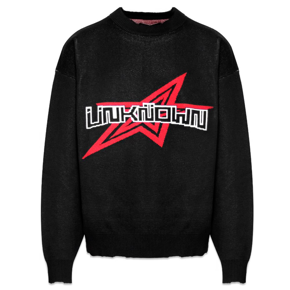 UNKNOWN LONDON / Distressed Logo Knit