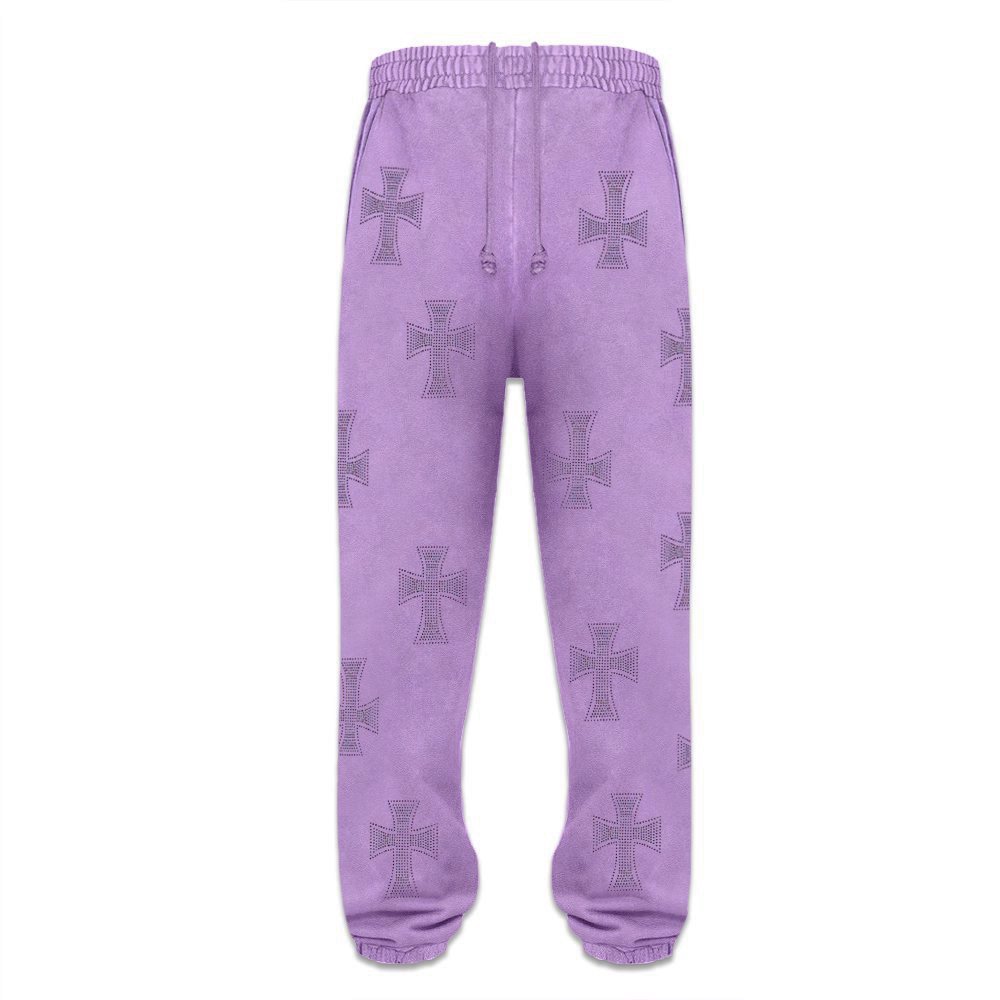 UNKNOWN LONDON / Cross Rhinestone Joggers