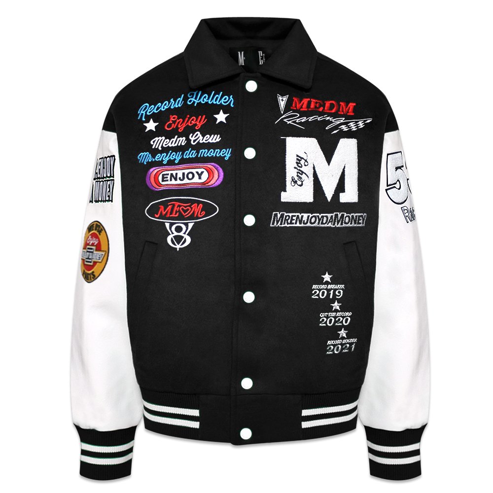 乐天商城 - MR.ENJOY DA MONEY (M.E.D.M) / MEDM Embroidery Varsity Jacket