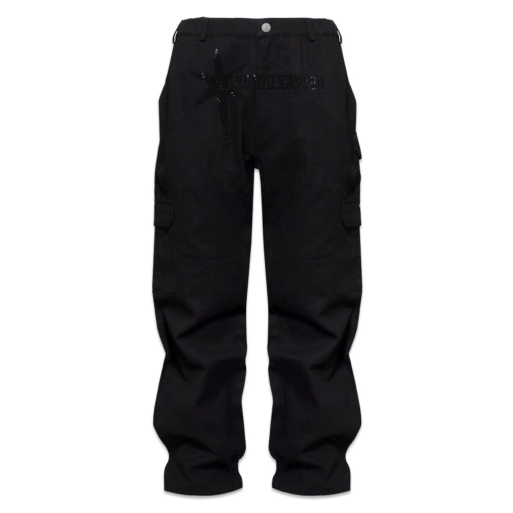 UNKNOWN LONDON / Signature Rhinestone Cargo Pants