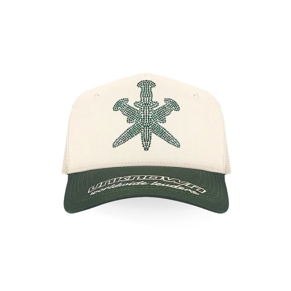 UNKNOWN LONDON / Signature Dagger Rhinestone Trucker Cap