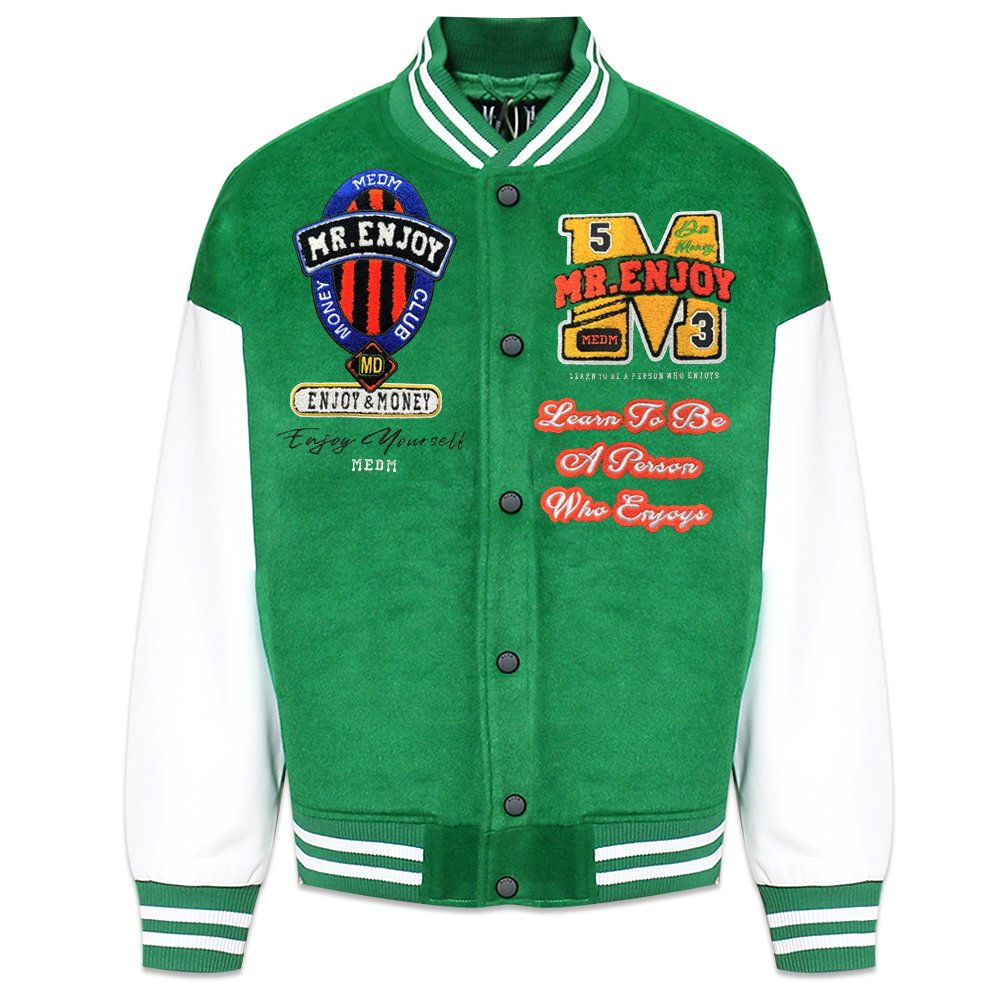 MR.ENJOY DA MONEY (M.E.D.M) / MEDM Basic Embroidered Baseball Jacket