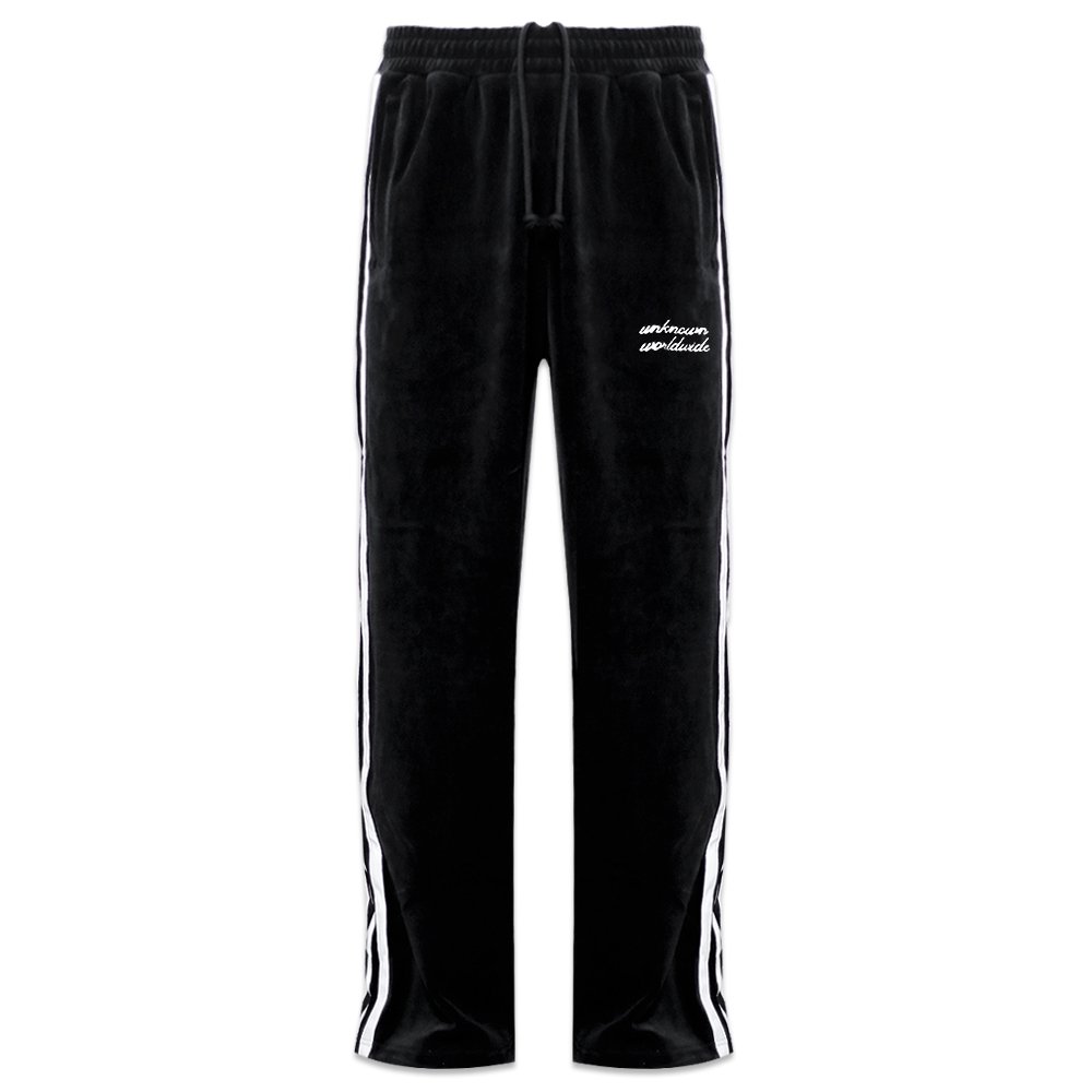 UNKNOWN LONDON / Black Velour Track Pants