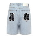 UNKNOWN LONDON / Distressed U&N Denim Shorts