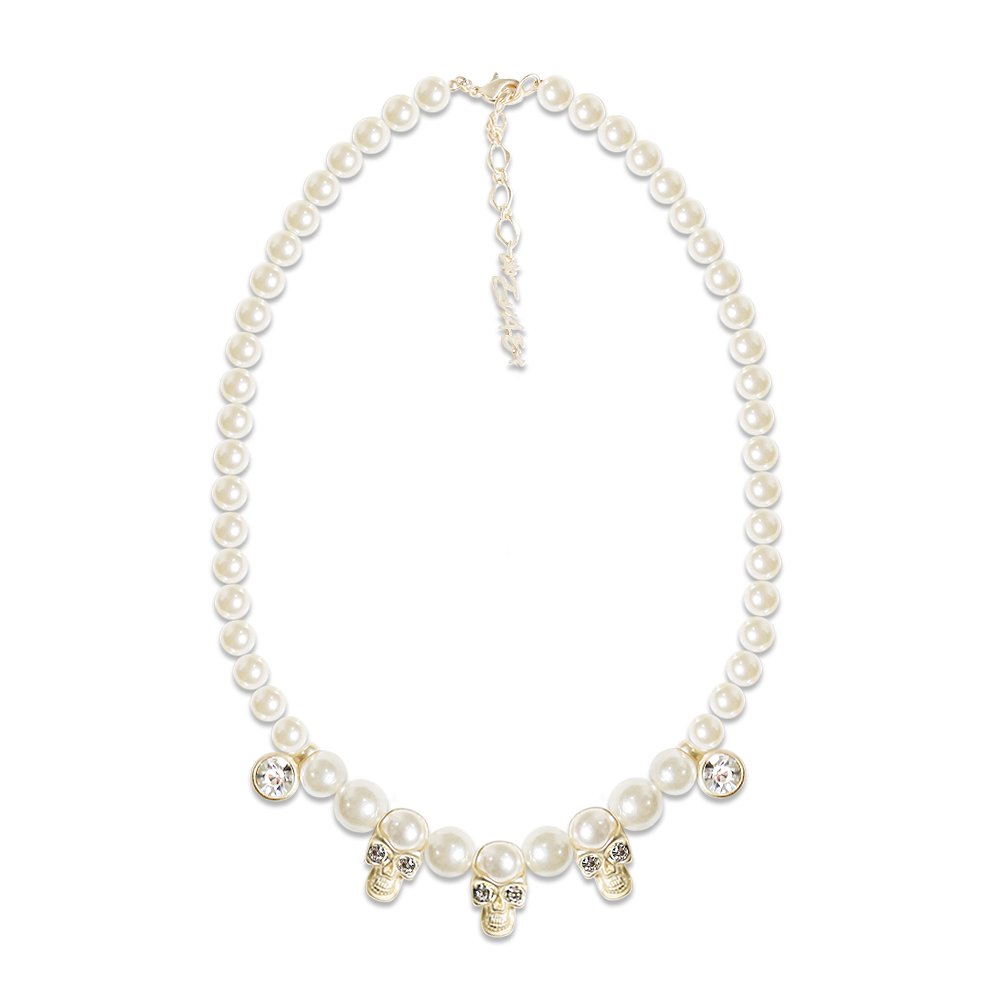 SALUTE (*EVAE+MOB) / EVAE Skull Pearl Necklace