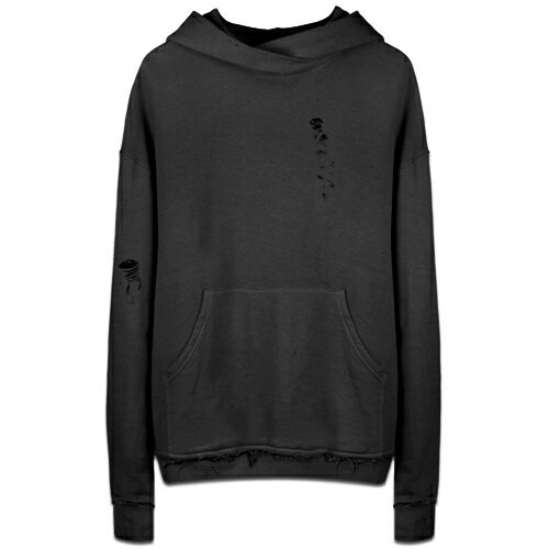 NID DE GUEPES / Limited Distressed Black Hoodie