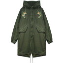 AS65 / Military Vintage Parka With Tiger & Palms Embroidery