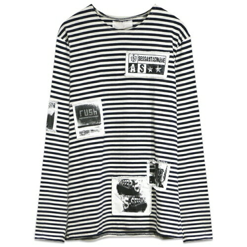 AS65 / Stripes Sweatshirt With Printed Patches