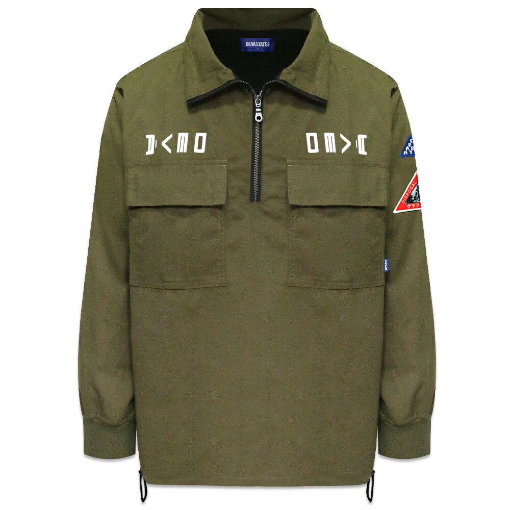 DEVA STATES / Graphic Half Zip Anorak Jacket