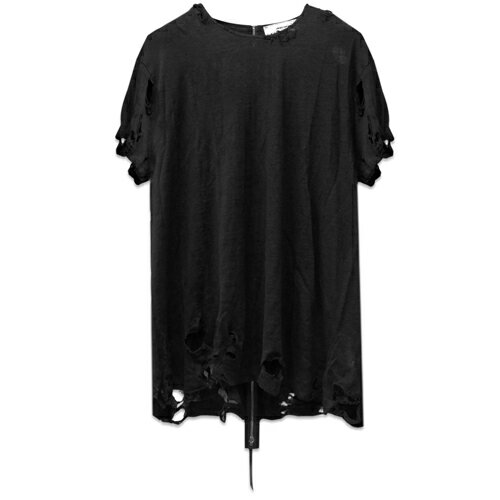 LPD NEW YORK / Distressed Linen Zipper Spine Tee LPD NEW YORK / Distressed Linen Zipper Spine Tee