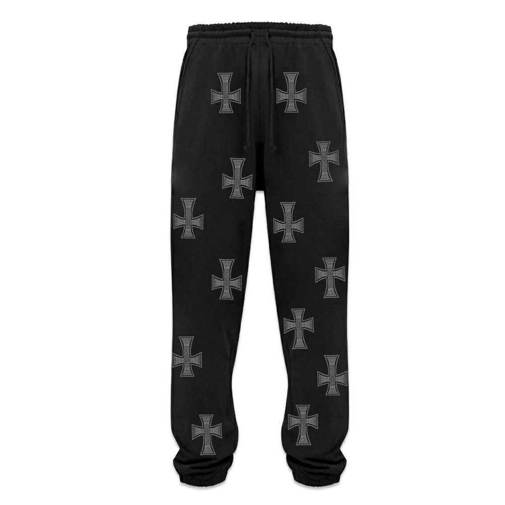 UNKNOWN LONDON / Cross Rhinestone Joggers