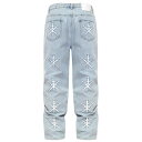 UNKNOWN LONDON / Dagger Embroidery Baggy Denim