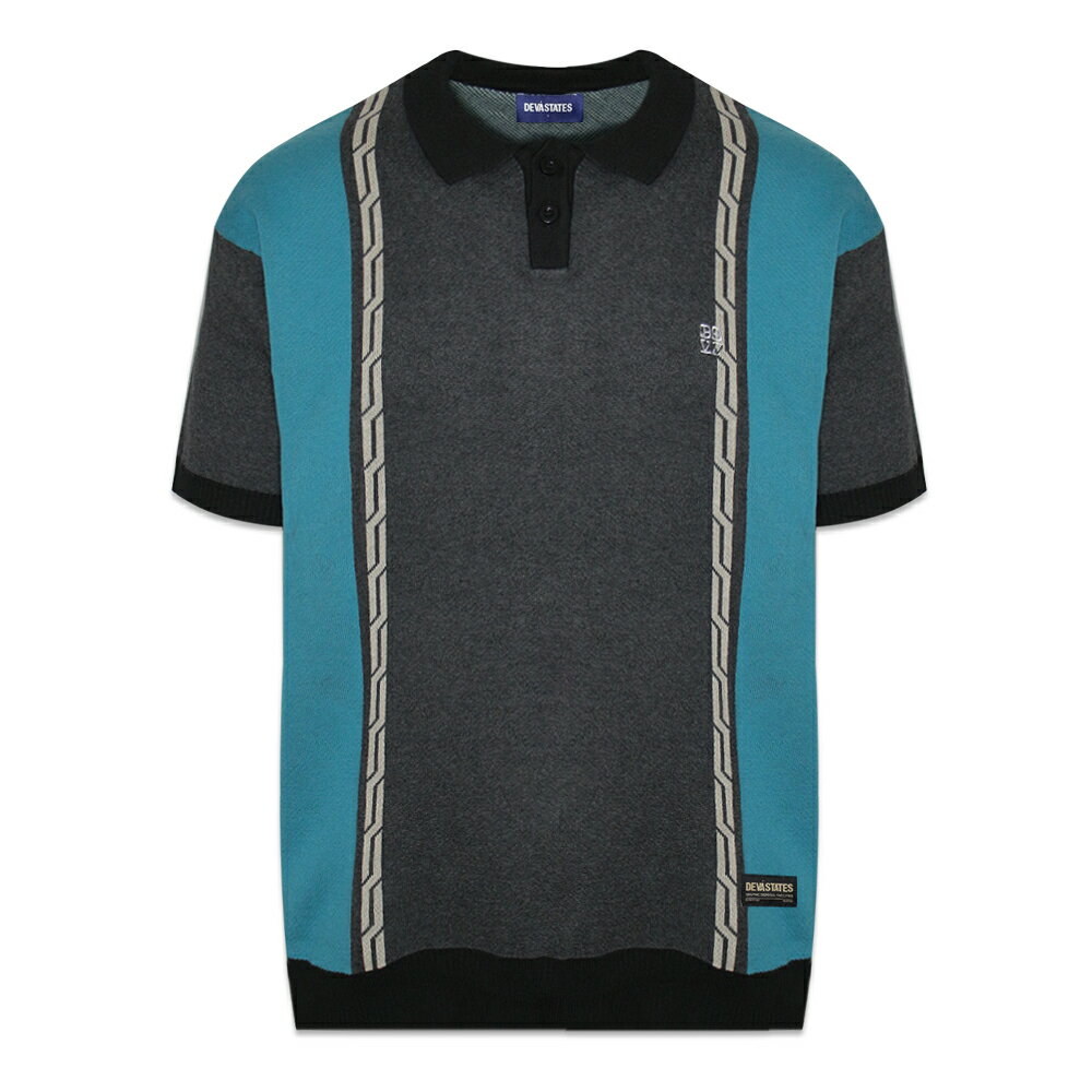 DEVA STATES / Chain Jacquard Knit Polo Shirt